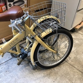 6段変速 折りたたみ自転車 20インチ クリーム