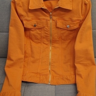 H M デニムジャケット ブルゾン ｇジャン オレンジ イエロー Lサイズ Robot 出町柳のジャケット メンズ の中古 古着あげます 譲ります ジモティーで不用品の処分