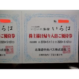 ニセコ温泉郷「いこいの湯宿いろは」日帰り入浴ご優待券4枚1160円