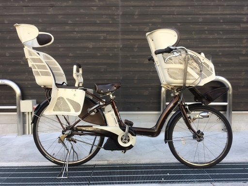 ブリヂストン アンジェリーノ 新基準 三人乗り 子供乗せ 茶 6AH ギュット キッス 神戸市 電動自転車 地域限定