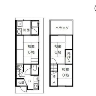 敷金礼金なし３Ｋ☆高槻市 ＪＲ摂津富田 徒歩圏内 中古戸建賃貸