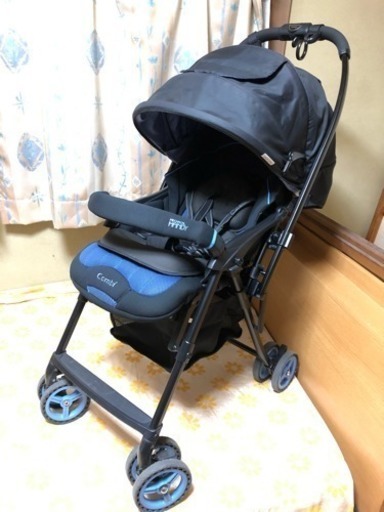 【終了】値下げしました【目立ったキズ無し】コンビ ベビーカー メチャカルハンディα ネイビー