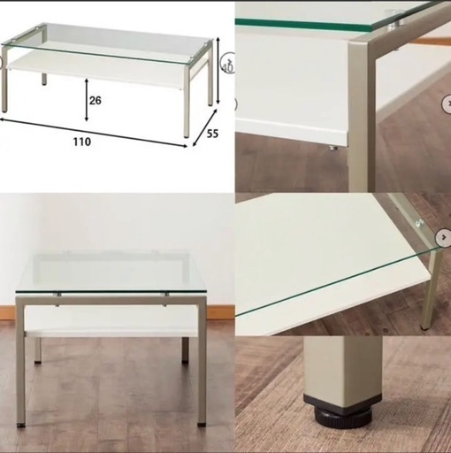 取りに来てくださる方‼︎ 木製ガラス天板 引き出し付き ローテーブル