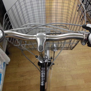 自転車 シティサイクル ママチャリ 27インチ 3段変速 黒 後ろ荷台付き