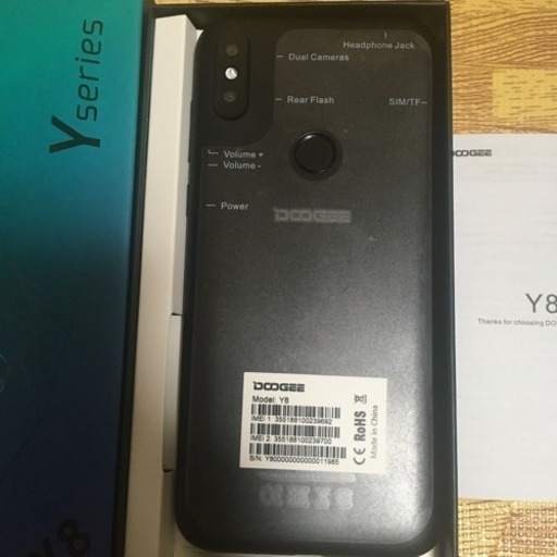 美品　シムフリー スマホ DOOGEE Y8 Androoid 9 美品 シムフリー スマホ DOOGEE Y8 Androoid 9