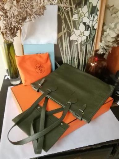 稀少美品。HERMES　エルメス　カバGM オールレザー　ショルダートートバッグ