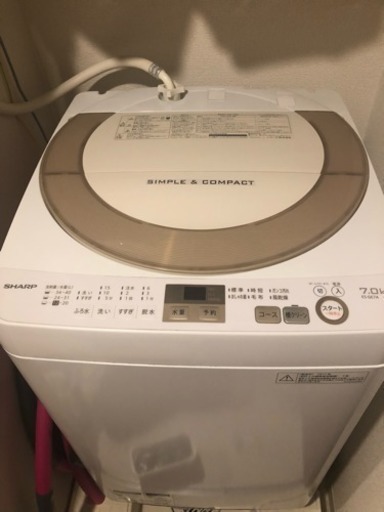 2017年式SHARP シャープ 洗濯機 ES-GE7A