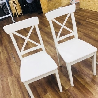 可愛い白い椅子 2脚セット