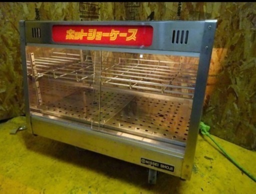 （3955) ニッセイ商事 ホットショーケース 温蔵庫 NH-500 W600ｘD450ｘH415 単相100V 両面スライドガラス 厨房機器 動作確認済