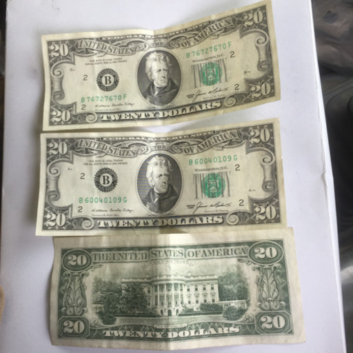 米ドル 1985年旧20ドル紙幣  ３枚セット