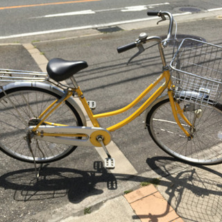 整備済　２６インチ  軽快車　イエロー 整備済 26インチ 軽快車 イエロー