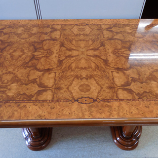 PayPay対応 ダイニングテーブル イタリア家具 4人用 イス×4 ダイニングチェア レザー ブラウン イタリアン 札幌市西区西野 