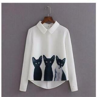【新品】猫シャツ Mサイズ