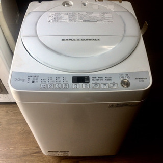 SHARP 洗濯機 7kg 2017年式 es-t709