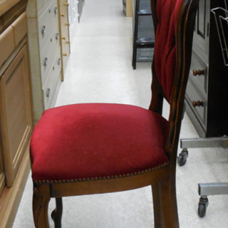 ダイニングチェア 2脚 猫脚 アンティーク調 ヨーロッパ 布張り ファブリック 猫足 クラシック 札幌市西区西野　　　