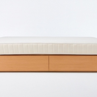 最安値で  無印良品 収納ベッド ダブルサイズ すのこ 販売中モデル オーク材 ベッドフレーム