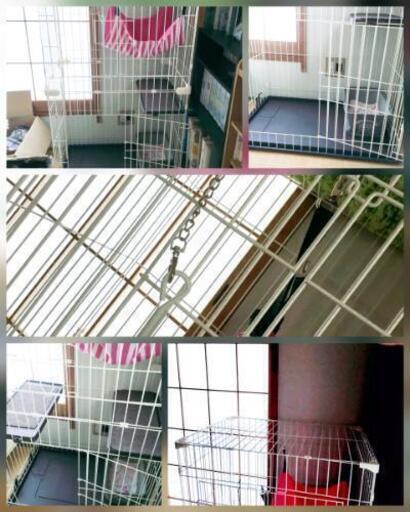 子猫用ゲージ 飛び台2段 ハンモック付き