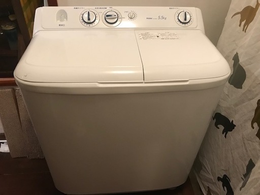 中古 Haier ハイアール二層式洗濯機  5.5キロ 2014年製