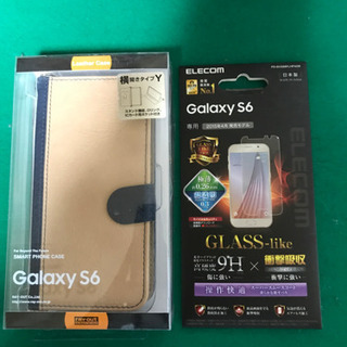 ♪♪　galaxy S6手帳型ケース　保護シールとの セット