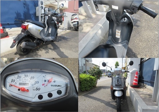 埼玉川口発！スズキ レッツ4 後期 シルバー 前カゴ付き 即引渡し可能