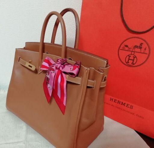 本物保証◎正規メンテ済【エルメス】バーキン35 クシュベル　刻印□D　正規ツイリープレゼント HERMES