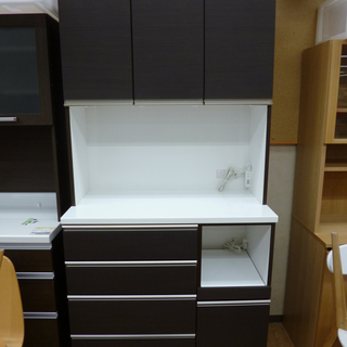 レンジボード キッチンボード 食器棚 キッチン収納 ブラウン コンセント二箇所付き☆ PayPay(ペイペイ)決済可能 ☆ 札幌市 清田区 平岡