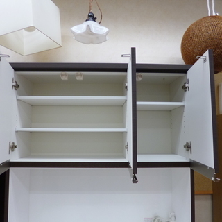 レンジボード キッチンボード 食器棚 キッチン収納 ブラウン コンセント二箇所付き☆ PayPay(ペイペイ)決済可能 ☆ 札幌市 清田区 平岡