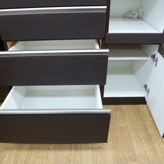 レンジボード キッチンボード 食器棚 キッチン収納 ブラウン コンセント二箇所付き☆ PayPay(ペイペイ)決済可能 ☆ 札幌市 清田区 平岡