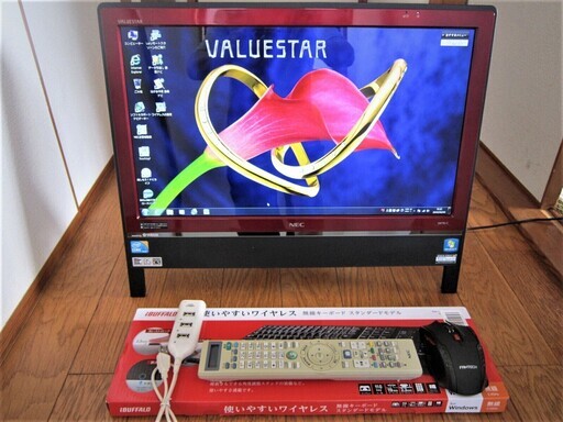 【中古動作品】☆NEC-VN770/C-Corei5-ブルーレィ- Win 7・テレビ・フルセット・Brlu-ray☆一体型 赤