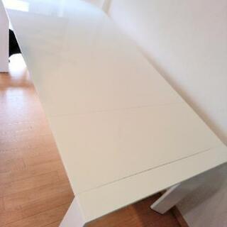 値下げ☆ダイニングテーブル　伸縮式　ホワイト　シンプル