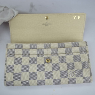 【本物保証】 LOUIS VUITTON ルイヴィトン ダミエアズール ポルトフォイユ・サラ N61735 二つ折り長財布