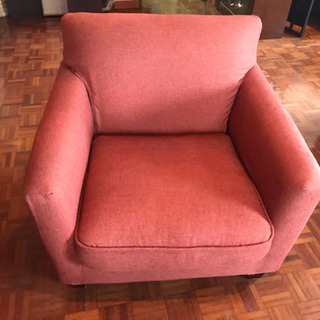 1人掛け ソファー 大型 大きめ サイズ 布製 ピンク