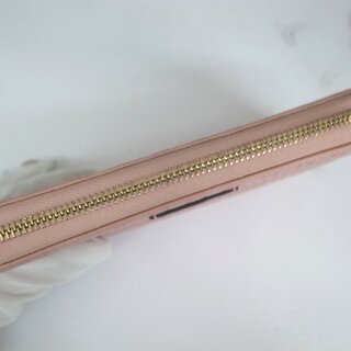 93 【本物保証】 GUCCI グッチ マイクロGG レザー ラウンドファスナー長財布 ピンク系