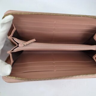 93 【本物保証】 GUCCI グッチ マイクロGG レザー ラウンドファスナー長財布 ピンク系
