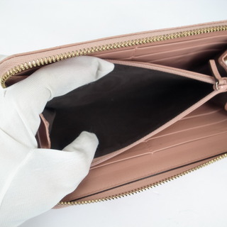 93 【本物保証】 GUCCI グッチ マイクロGG レザー ラウンドファスナー長財布 ピンク系