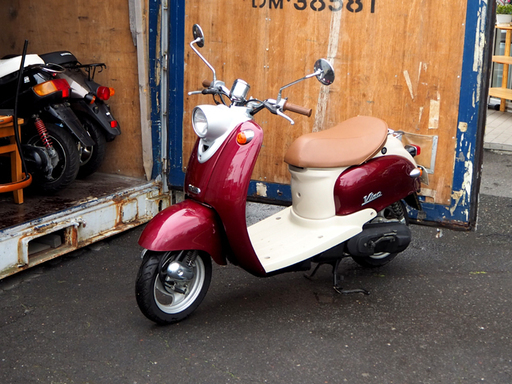 苫小牧発◆YAMAHA（ヤマハ）Vino（ビーノ）5AU型 2スト スクーター レッド系 走行僅か 約130ｋｍ 50㏄◆レトロ ヴィンテージ