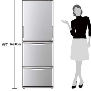 2017年製 シャップノンフロン冷凍冷蔵庫 3ドア