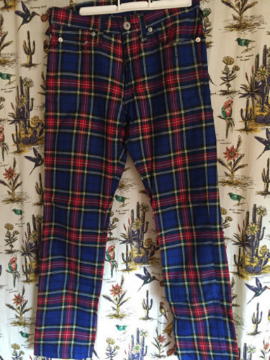 青チェックパンツ はいせ 武蔵野の服 ファッションの中古 古着あげます 譲ります ジモティーで不用品の処分