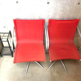 「6/24まで」 かっこいい 赤 椅子 チェア ビンテージ 無料...