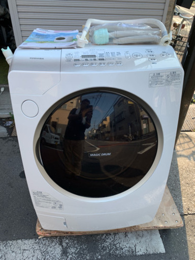洗濯機 東芝 ドラム洗濯機 電気洗濯乾燥機 2015年 9kg洗い 2015年 TW-Z96A2MR 風呂ホース未使用 直引取のみ 川崎区 SG