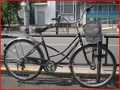 ★数回の使用・新古車・26インチ・ホームサイクルW型・6段ギヤ・LEDオートライト・ガンメタシルバー