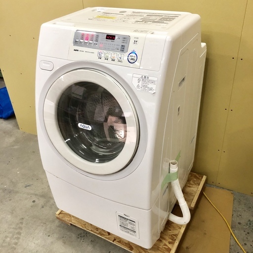 N036 三洋 アクア ドラム式洗濯機 9㎏ 10年製 AWD-AQS3-R