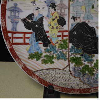 a805 古伊万里 大皿 大石内蔵助 遊戯の図 a805 古伊万里 大皿 大石内蔵助 遊戯の図