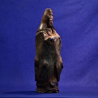 木彫観音菩薩立像　　在銘　箱