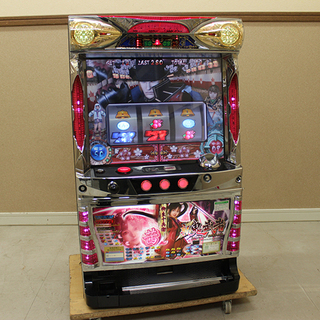 ロデオ 新鬼武者 茜パネル 1B20/64386 コインレス装置付 パチスロ スロット（6EP461Yakx）