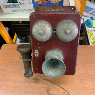稀少 昭和レトロ 古い電話機 手回し型 古道具 ジャンク