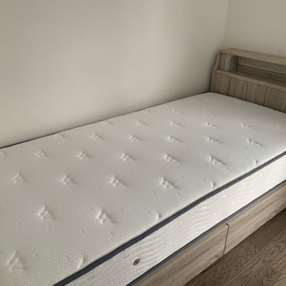 Granz(グランツ)　シングルベッド　モズ キャビネットタイプ引出し付き シングル 3ゾーンポケットコイル マットレス