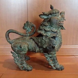 獅子　狛犬　置物　オブジェ　骨董　骨董品　古美術
