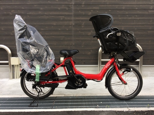地域限定　ヤマハ　キッスミニ　三人乗り　新基準　20インチ　子供乗せ　赤　ギュットミニ　アンジェリーノ　神戸市　電動自転車