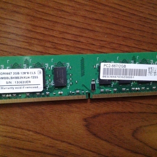 DDR2-667 メモリー 2GB×1枚 PC2-5300 CL...